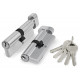Цилиндровый Fuaro (Фуаро) механизм (100 ZM/80) 1000ZMKnob80(35+10+35) CP хром 5Key с вертушкой