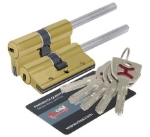 Цилиндровый механизм Cisa (Чиза) под вертушку (дл. шток) AP4S 0P3S7-12.66. (70 мм/35+10+25), ЛАТУНЬ
