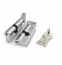 Цилиндровый Fuaro (Фуаро) механизм (100 CM/80) 1000CMKnob80(35+10+35) CP хром 3Key с вертушкой