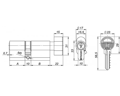 Цилиндровый Fuaro (Фуаро) механизм (100 ZM/60) 1000ZMKnob60(25+10+25) CP хром 5Key с вертушкой Цилиндровый Fuaro (Фуаро) механизм (100 ZM/60) 1000ZMKnob60(25+10+25) CP хром 5Key с вертушкой