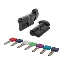Цилиндровый Punto (Пунто) механизм MaxPro7002Knob60mm(25+10+25) BL черный 7key с вертушкой