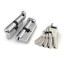 Цилиндровый Fuaro (Фуаро) механизм (R602/90) R6002Knob90(45+10+35) CP хром 5Key с вертушкой