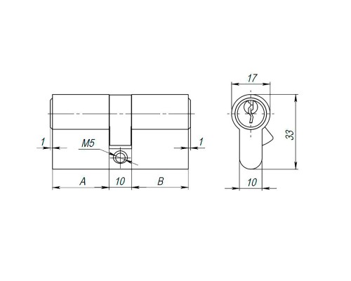 Цилиндровый Ajax (Аякс) механизм (AX100/60) AX1000Key60 (25+10+25) PB латунь Цилиндровый Ajax (Аякс) механизм (AX100/60) AX1000Key60 (25+10+25) PB латунь