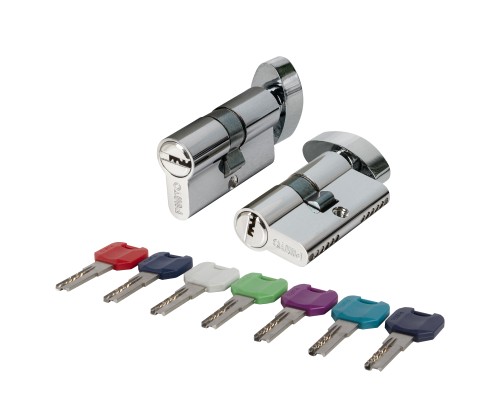 Цилиндровый Punto (Пунто) механизм MaxPro7002Knob70mm(30+10+30) SSC сатин.хром 7key с вертушкой