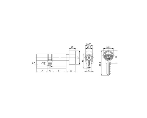 Цилиндровый Fuaro (Фуаро) механизм 1000ZM Knob70(30+10+30) SSG сатинированное золото, 5Key с вертушкой Цилиндровый Fuaro (Фуаро) механизм 1000ZM Knob70(30+10+30) SSG сатинированное золото, 5Key с вертушкой