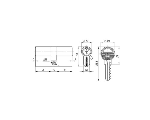 Цилиндровый Fuaro (Фуаро) механизм 1000ZA Key60(25+10+25) SSG сатинированное золото 5Key Цилиндровый Fuaro (Фуаро) механизм 1000ZA Key60(25+10+25) SSG сатинированное золото 5Key