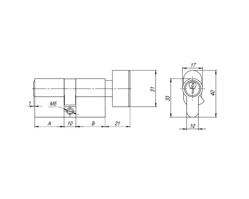 Цилиндровый Ajax (Аякс) механизм (AX102/60) AX1002Knob60 (25+10+25) PB латунь с вертушкой Цилиндровый Ajax (Аякс) механизм (AX102/60) AX1002Knob60 (25+10+25) PB латунь с вертушкой