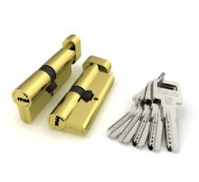 Цилиндровый механизм Fuaro (Фуаро) с вертушкой R602/80 mm-BL (35+10+35) PB латунь 5 кл. БЛИСТЕР