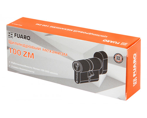 Цилиндровый Fuaro (Фуаро) механизм (100 ZM/70) 1000ZMKnob70(30+10+30) CP хром 5Key с вертушкой
