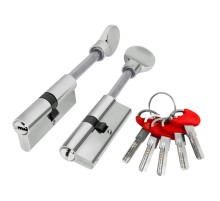 Цилиндровый Fuaro (Фуаро) механизм (D-PRO507/95)D-PRO5007Tang95(60+10+25) CP хром 5Key со штоком