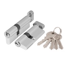 Цилиндровый Ajax (Аякс) механизм (AX102/60) AX1002Knob60 (25+10+25) CP хром с вертушкой