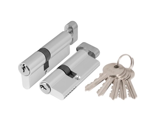 Цилиндровый Ajax (Аякс) механизм (AX102/60) AX1002Knob60 (25+10+25) CP хром с вертушкой Цилиндровый Ajax (Аякс) механизм (AX102/60) AX1002Knob60 (25+10+25) CP хром с вертушкой