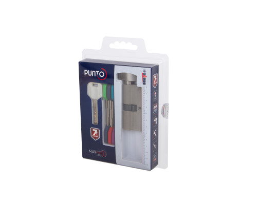 Цилиндровый Punto (Пунто) механизм MaxPro7002Knob110mm(55+10+45) SN никель 7key с вертушкой Цилиндровый Punto (Пунто) механизм MaxPro7002Knob110mm(55+10+45) SN никель 7key с вертушкой