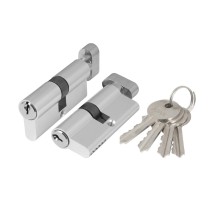 Цилиндровый Ajax (Аякс) механизм (AX102/70) AX1002Knob70 (30+10+30)/HD CP хром 4Key с вертушкой