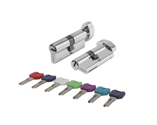 Цилиндровый Punto (Пунто) механизм MaxPro7002Knob60mm(25+10+25) CP хром 7key с вертушкой