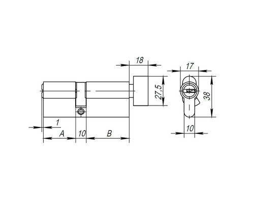 Цилиндровый Ajax (Аякс) механизм (AX202/120) AX2002Knob120 (55+10+55) CP хром с вертушкой Цилиндровый Ajax (Аякс) механизм (AX202/120) AX2002Knob120 (55+10+55) CP хром с вертушкой