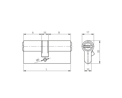 Цилиндровый Kale kilit (Кале килит) механизм 164 SN/90 (40+10+40) mm никель 5 кл. Цилиндровый Kale kilit (Кале килит) механизм 164 SN/90 (40+10+40) mm никель 5 кл.