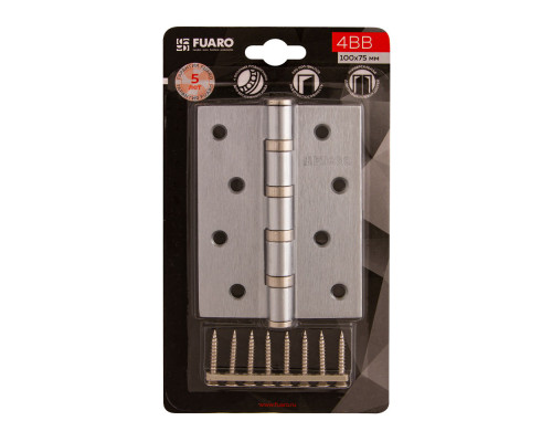 Петля Fuaro (Фуаро) универсальная IN4400U-BL WР (4BB/BL 100x75x2,5) белый жемчуг БЛИСТЕР Петля Fuaro (Фуаро) универсальная IN4400U-BL WР (4BB/BL 100x75x2,5) белый жемчуг БЛИСТЕР