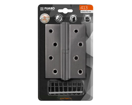 Петля Fuaro (Фуаро) съемная IN4430SR-BL BN правая (413/BL-4 100x75x2,5) черный глянец БЛИСТЕР Петля Fuaro (Фуаро) съемная IN4430SR-BL BN правая (413/BL-4 100x75x2,5) черный глянец БЛИСТЕР