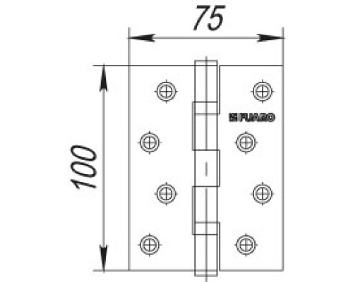 Петля Fuaro (Фуаро) универсальная 2BB 100x75x2,5 AC (медь) Петля Fuaro (Фуаро) универсальная 2BB 100x75x2,5 AC (медь)