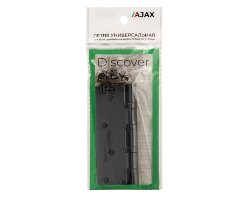 Петля Ajax (Аякс) универсальная IN4000U BL (4B/P 100x70x2) черный ПАКЕТ Петля Ajax (Аякс) универсальная IN4000U BL (4B/P 100x70x2) черный ПАКЕТ