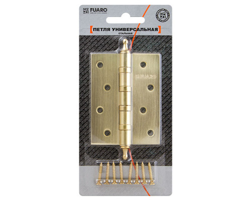 Петля Fuaro (Фуаро) универсальная IN4400UA-BL PB (4BB/A/BL 100x75x2,5) латунь БЛИСТЕР Петля Fuaro (Фуаро) универсальная IN4400UA-BL PB (4BB/A/BL 100x75x2,5) латунь БЛИСТЕР