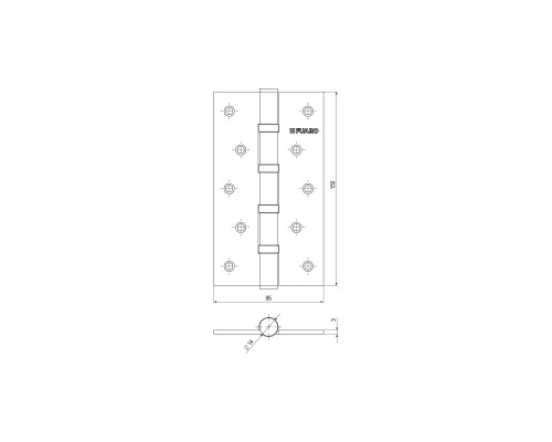 Петля Fuaro (Фуаро) универсальная IN6400U WAB (4BB 150x95x3) мат. бронза Петля Fuaro (Фуаро) универсальная IN6400U WAB (4BB 150x95x3) мат. бронза