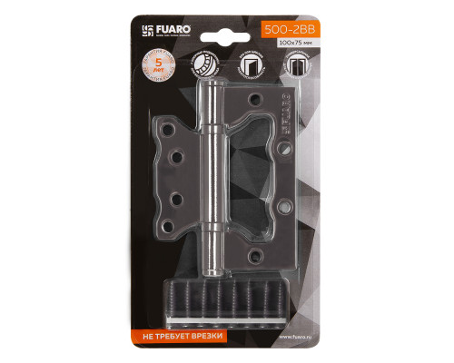Петля Fuaro (Фуаро) универсальная без врезки IN4500W-BL BL (500-2BB/BL 100x2,5) черный матовый БЛИСТЕР Петля Fuaro (Фуаро) универсальная без врезки IN4500W-BL BL (500-2BB/BL 100x2,5) черный матовый БЛИСТЕР