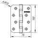 Петля Fuaro (Фуаро) универсальная IN4400U-R10 PB (4BB-R10 100x75x2,5) латунь