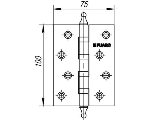 Петля Fuaro (Фуаро) универсальная IN4400UA-BL АС (4BB/A/BL 100x75x2,5) медь БЛИСТЕР Петля Fuaro (Фуаро) универсальная IN4400UA-BL АС (4BB/A/BL 100x75x2,5) медь БЛИСТЕР