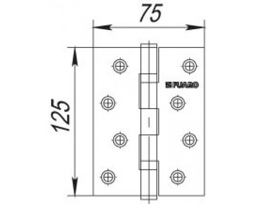 Петля Fuaro (Фуаро) универсальная IN5200U SN (2BB 125x75x2,5) мат. никель Петля Fuaro (Фуаро) универсальная IN5200U SN (2BB 125x75x2,5) мат. никель