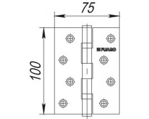 Петля Fuaro (Фуаро) универсальная IN4200U CP (2BB 100x75x2,5) хром Петля Fuaro (Фуаро) универсальная IN4200U CP (2BB 100x75x2,5) хром