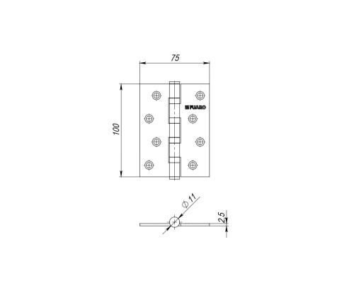 Петля Fuaro (Фуаро) универсальная IN4400U-BL AB (4BB/BL 100x75x2,5) бронза БЛИСТЕР Петля Fuaro (Фуаро) универсальная IN4400U-BL AB (4BB/BL 100x75x2,5) бронза БЛИСТЕР
