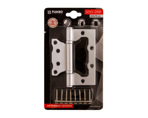 Петля Fuaro (Фуаро) универсальная без врезки IN4500W-BL PC (500-2BB/BL 100x2,5) перламутровый хром БЛИСТЕР Петля Fuaro (Фуаро) универсальная без врезки IN4500W-BL PC (500-2BB/BL 100x2,5) перламутровый хром БЛИСТЕР