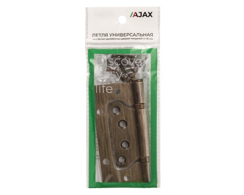 Петля Ajax (Аякс) универсальная без врезки IN4000W AB (100/P-2B 100x2,3) бронза Петля Ajax (Аякс) универсальная без врезки IN4000W AB (100/P-2B 100x2,3) бронза