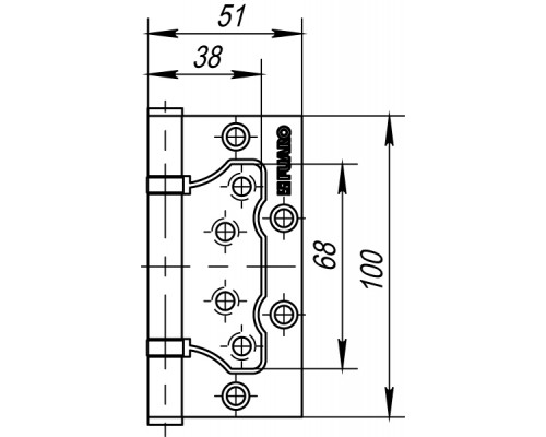 Петля Fuaro (Фуаро) универсальная без врезки IN4500W CF (500-2BB 100x2,5) кофе Петля Fuaro (Фуаро) универсальная без врезки IN4500W CF (500-2BB 100x2,5) кофе