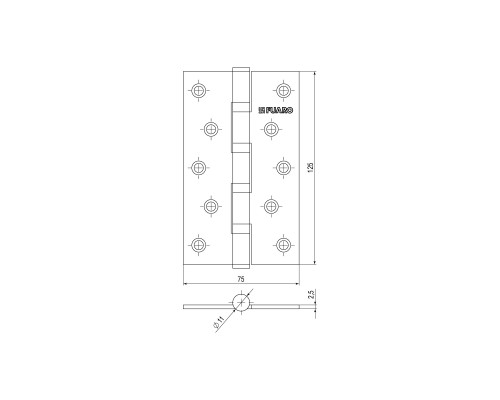 Петля Fuaro (Фуаро) универсальная IN5400U-BL SN (4BB/BL 125x75x2,5) мат. никель БЛИСТЕР Петля Fuaro (Фуаро) универсальная IN5400U-BL SN (4BB/BL 125x75x2,5) мат. никель БЛИСТЕР