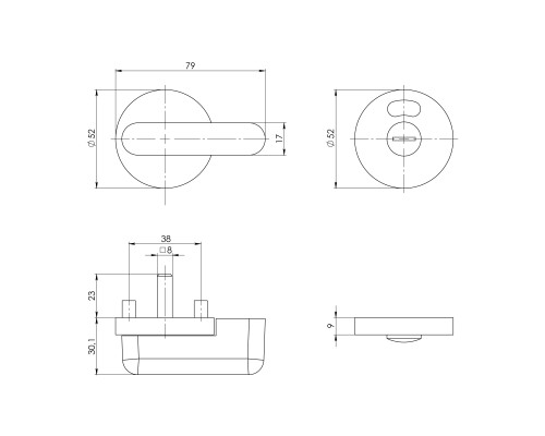Ручка Ajax (Аякс) поворотная BK6.WC.CABIN PVC WH белый Ручка Ajax (Аякс) поворотная BK6.WC.CABIN PVC WH белый