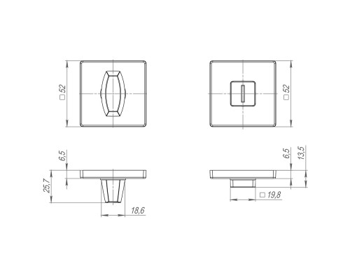 Ручка Fuaro (Фуаро) поворотная BK6.K.SL52 (BK6 SL) GR-23 графит Ручка Fuaro (Фуаро) поворотная BK6.K.SL52 (BK6 SL) GR-23 графит