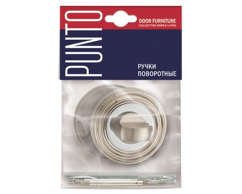 Ручка Punto (Пунто) поворотная BK6 ML SN/CP-3 матовый никель/хром Ручка Punto (Пунто) поворотная BK6 ML SN/CP-3 матовый никель/хром