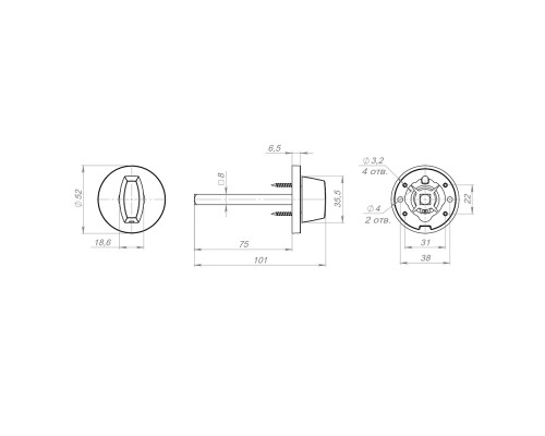Ручка Fuaro (Фуаро) поворотная BKW8x75.R.RLR52 GR-23 графит Ручка Fuaro (Фуаро) поворотная BKW8x75.R.RLR52 GR-23 графит