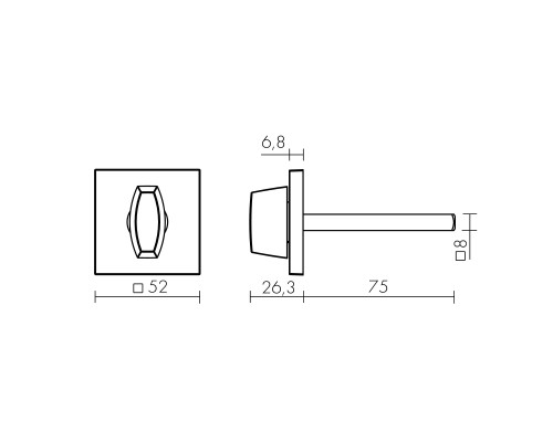 Ручка Fuaro (Фуаро) поворотная BKW8x75.K.TRG52 BL-24 черный