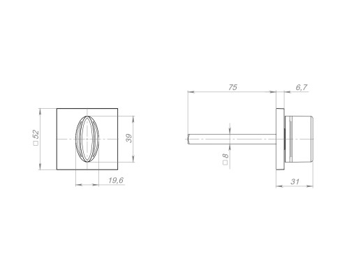 Ручка Fuaro (Фуаро) поворотная BKW8x75.K.TRG52 BL-24 черный ПЛАСТИК Ручка Fuaro (Фуаро) поворотная BKW8x75.K.TRG52 BL-24 черный ПЛАСТИК