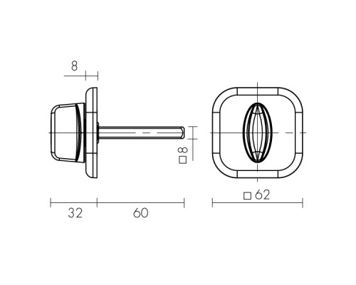 Ручка Fuaro (Фуаро) поворотная BKW8x60 XL (хром) CP-8
