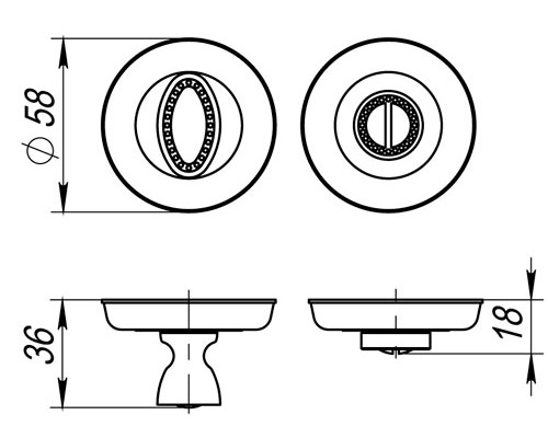 Ручка Fuaro (Фуаро) поворотная BK6.R.SM58 (BK6 SM) MAB-6 темная бронза Ручка Fuaro (Фуаро) поворотная BK6.R.SM58 (BK6 SM) MAB-6 темная бронза