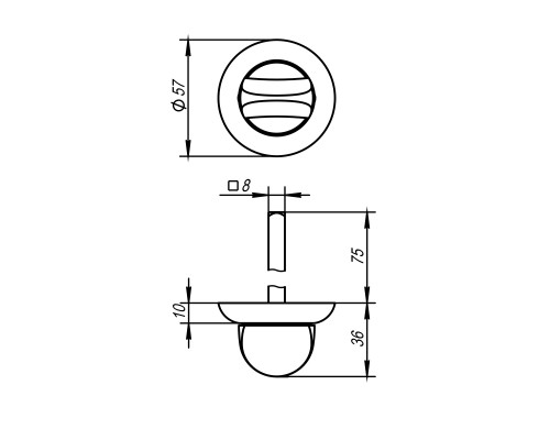 Ручка Ajax (Аякс) поворотная BKW8/75-0705 BL-24 черный Ручка Ajax (Аякс) поворотная BKW8/75-0705 BL-24 черный