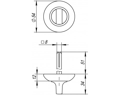 Ручка Fuaro (Фуаро) поворотная BKW8.R.RM54 (BKW8 RM) CP-8 хром