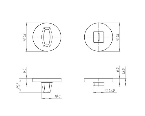 Ручка Fuaro (Фуаро) поворотная BK6.R.SLR52 (BK6 SLR) GR-23 графит Ручка Fuaro (Фуаро) поворотная BK6.R.SLR52 (BK6 SLR) GR-23 графит