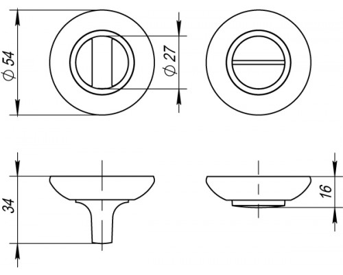 Ручка Fuaro (Фуаро) поворотная BK6.R.RM54 (BK6 RM) AB/GP-7 бронза/золото