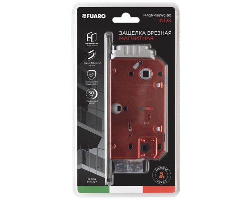 Защелка Fuaro (Фуаро) врезная магнитная MAGNM96WC-50/BL INOX SSC-16 сатин. хром (блистер)